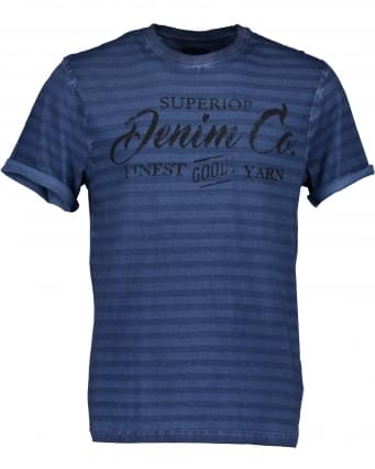Blue Seven He T-Shirt, Rundhals mt. M Jeansblau Orig
