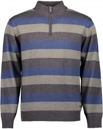 Blue Seven Banded Sweater Heren