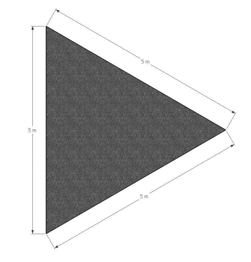 ML Schaduwdoek Driehoek 5 x 5 5 m - Grijs