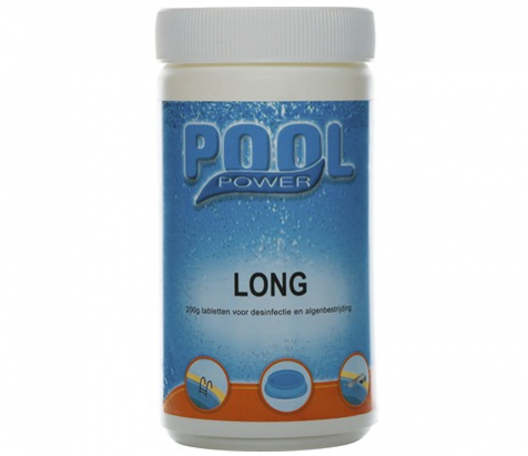 Pool Power Chloor Tabletten Long 1kg 200gr pst