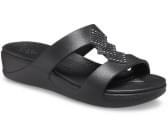 Crocs Monterey Shimmer Slip-On Wedge Slipper Dames Zwart