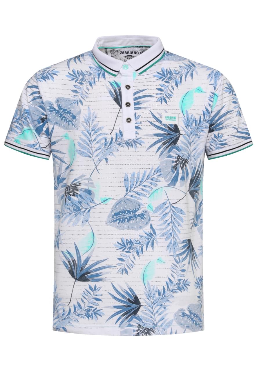 Gabbiano Floral Polo Heren Wit