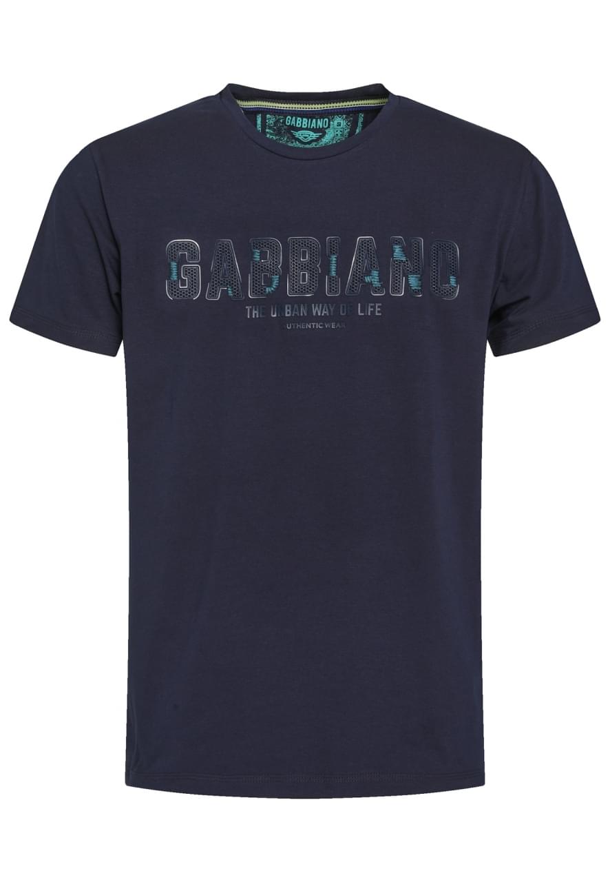 Gabbiano T-shirt Basic T Shirt Met Branding 152595 Navy 301 Mannen Maat - M