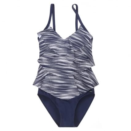Mila Ladies swimsuit with powernet softcup, tripple layers, Mila tag mt. 38 Navy whit