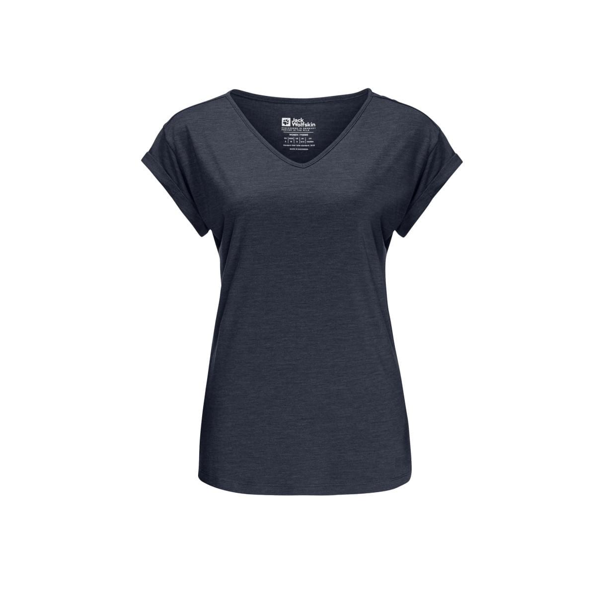 Jack Wolfskin Coral Coast T W T-Shirt Dames Donkerblauw