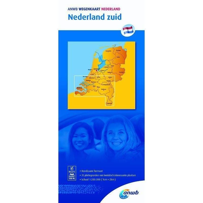 ANWB Wegenkaart Nederland Zuid