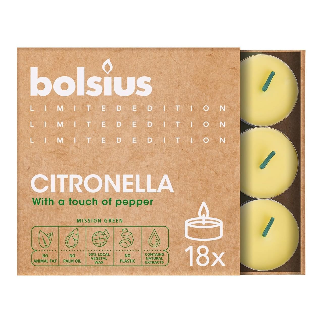 Bolsius Geurtheelicht Citronella met een Vleugje Peper