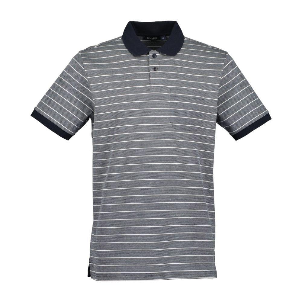 Blue Seven Small Stripes Polo Heren Donkerblauw