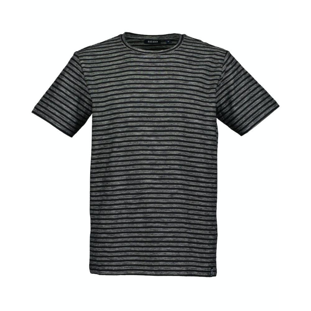 Blue Seven Stripe T-Shirt Heren Zwart