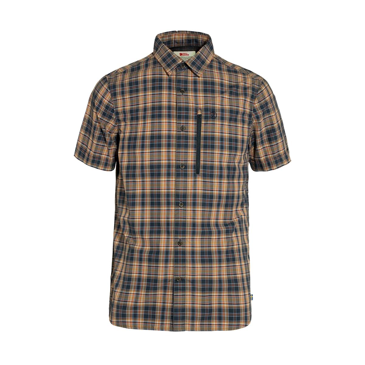Fjallraven - Abisko Hike Shirt SS M mt. L Dark Navy-Buckwheat Brown