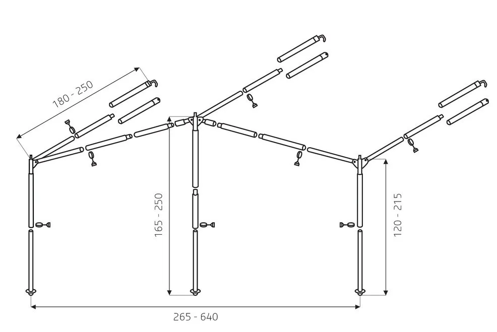 Campking - Luifelframe Ameland L 25 22 mm :alu