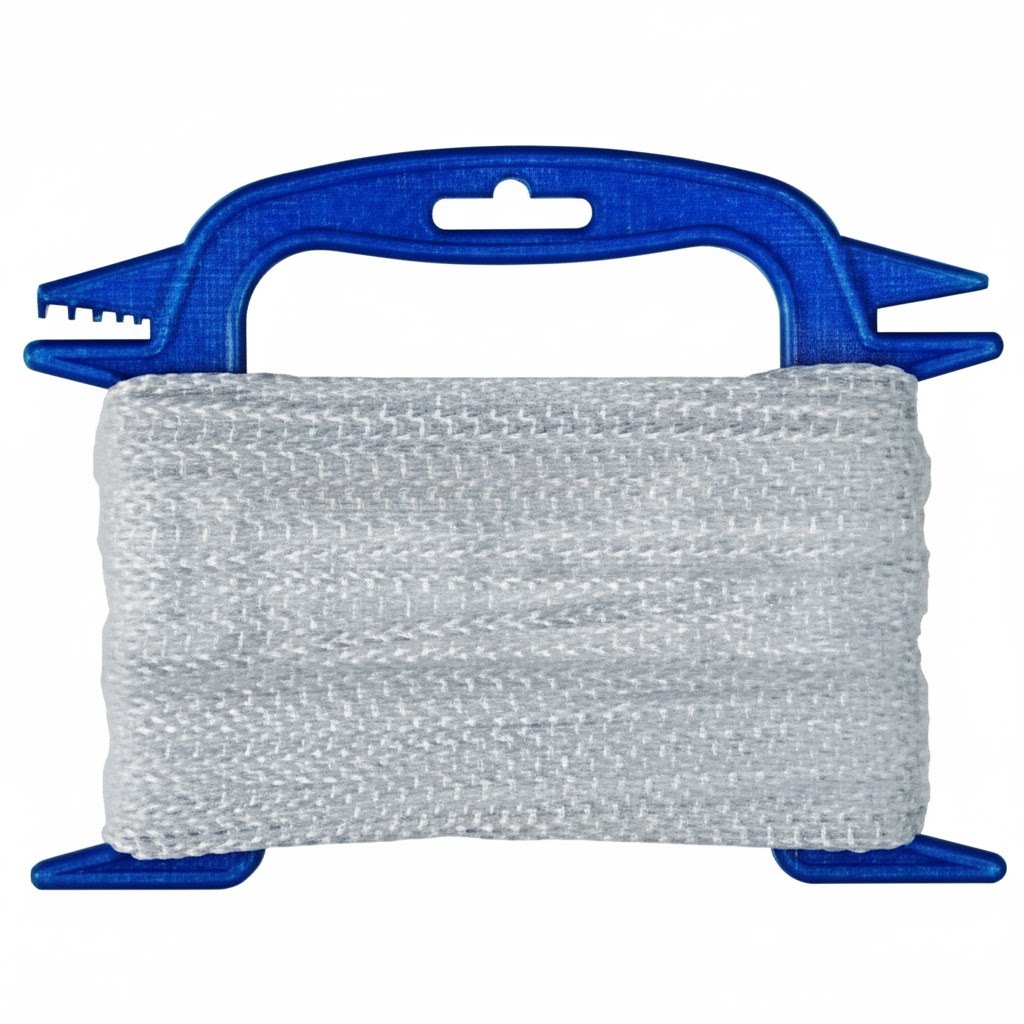 Scheerlijn 3mm 20m Op Haspel + Greep wit :Katoen