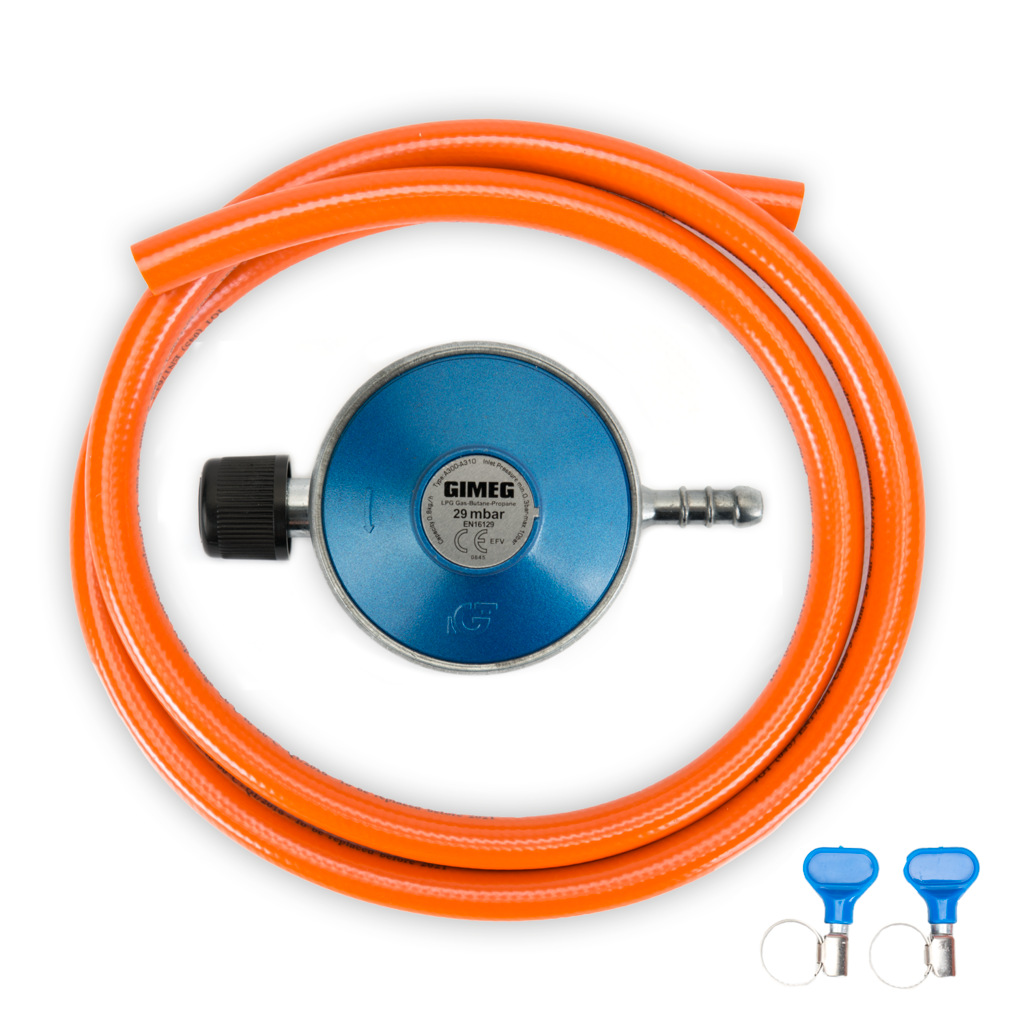 Gimeg - Gasdrukregelaarset Campingaz 29 mbar X slangpilaar 150 cm