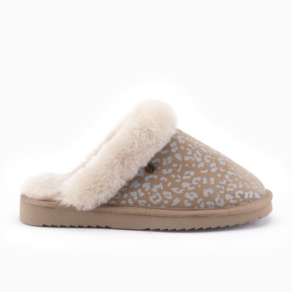 Warmbat - Collie Leopard Stone Slof Dames