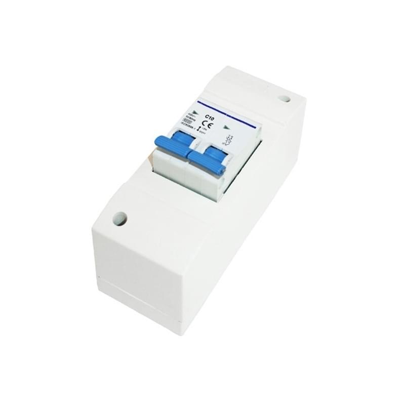 Haba - Zekeringkast 2-Module met Dubbelpolige Zekeringsautomaat 10A