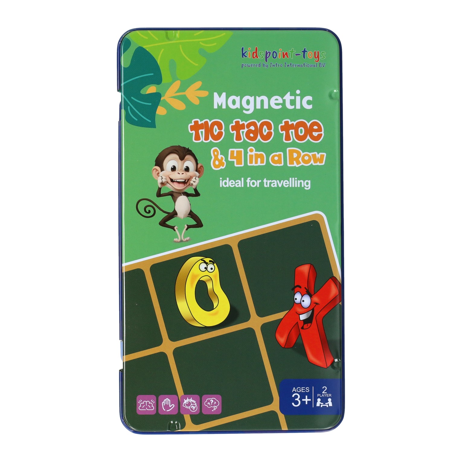 Kidspoint-Toys - Magnetische Reisspel in Blik Tic, Tac, Toe & 4 op een Rij
