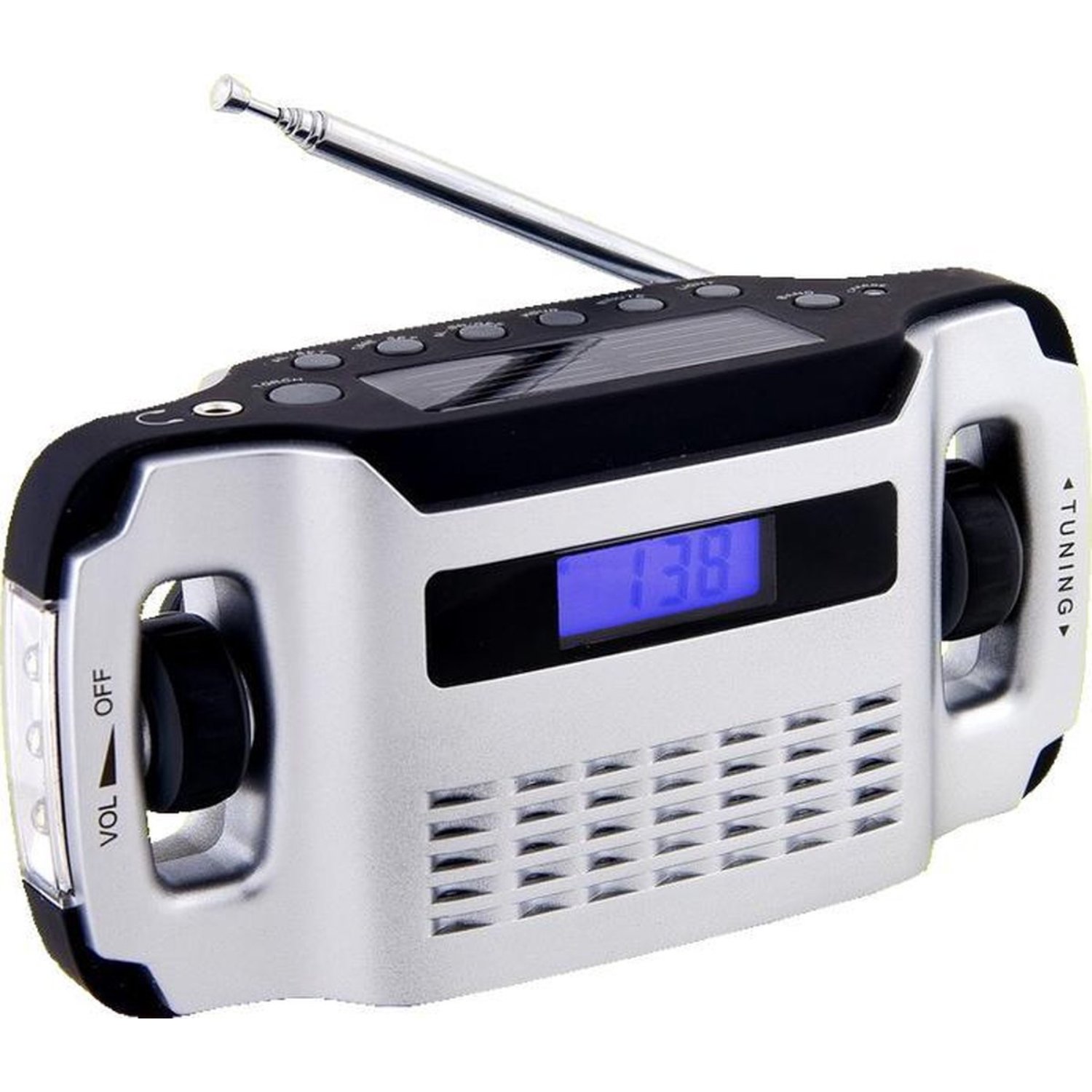 Powerplus- Lynx Solar Dynamo (Nood) Radio AM/FM Led Powerbank Klok