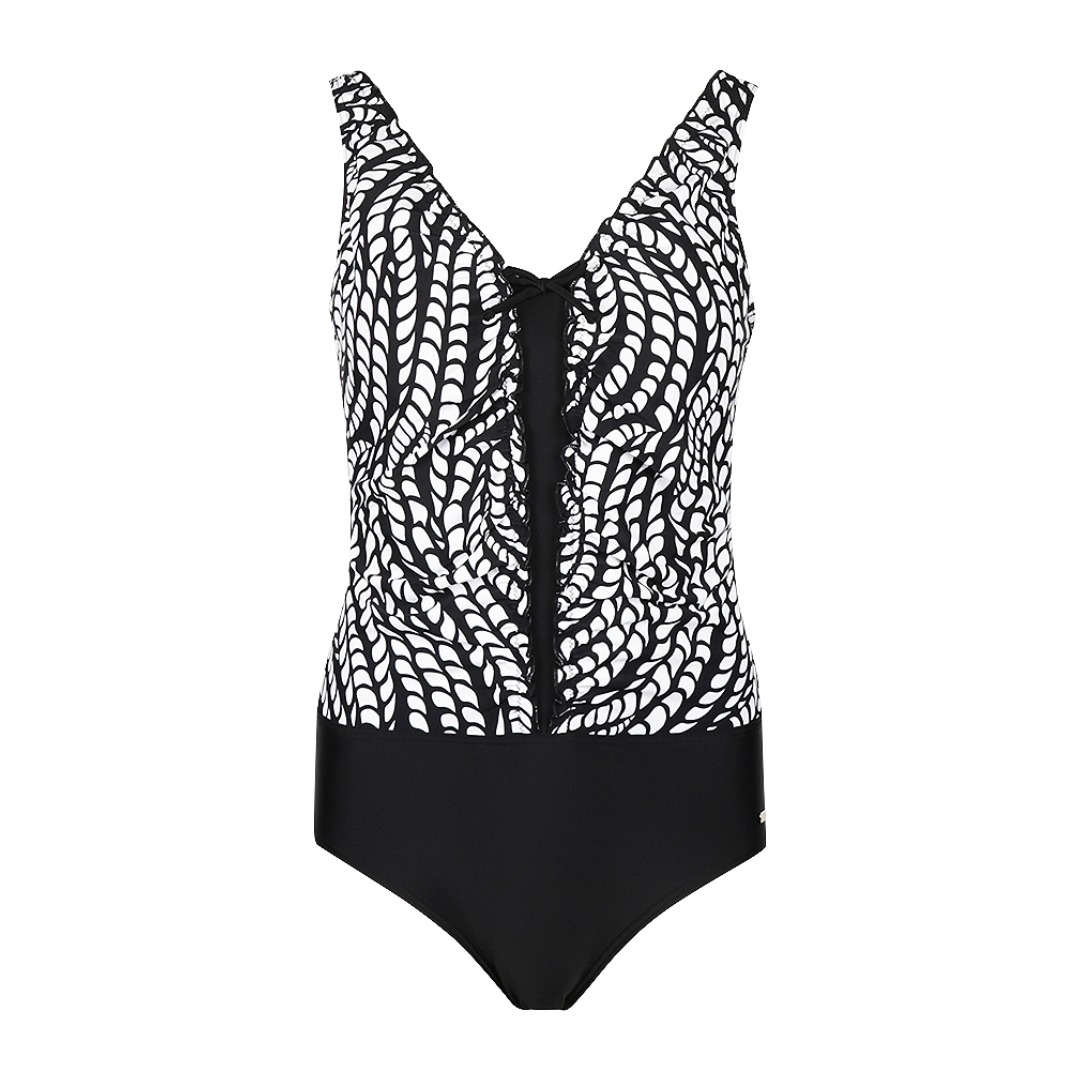 Mila - Black & White Badpak Dames