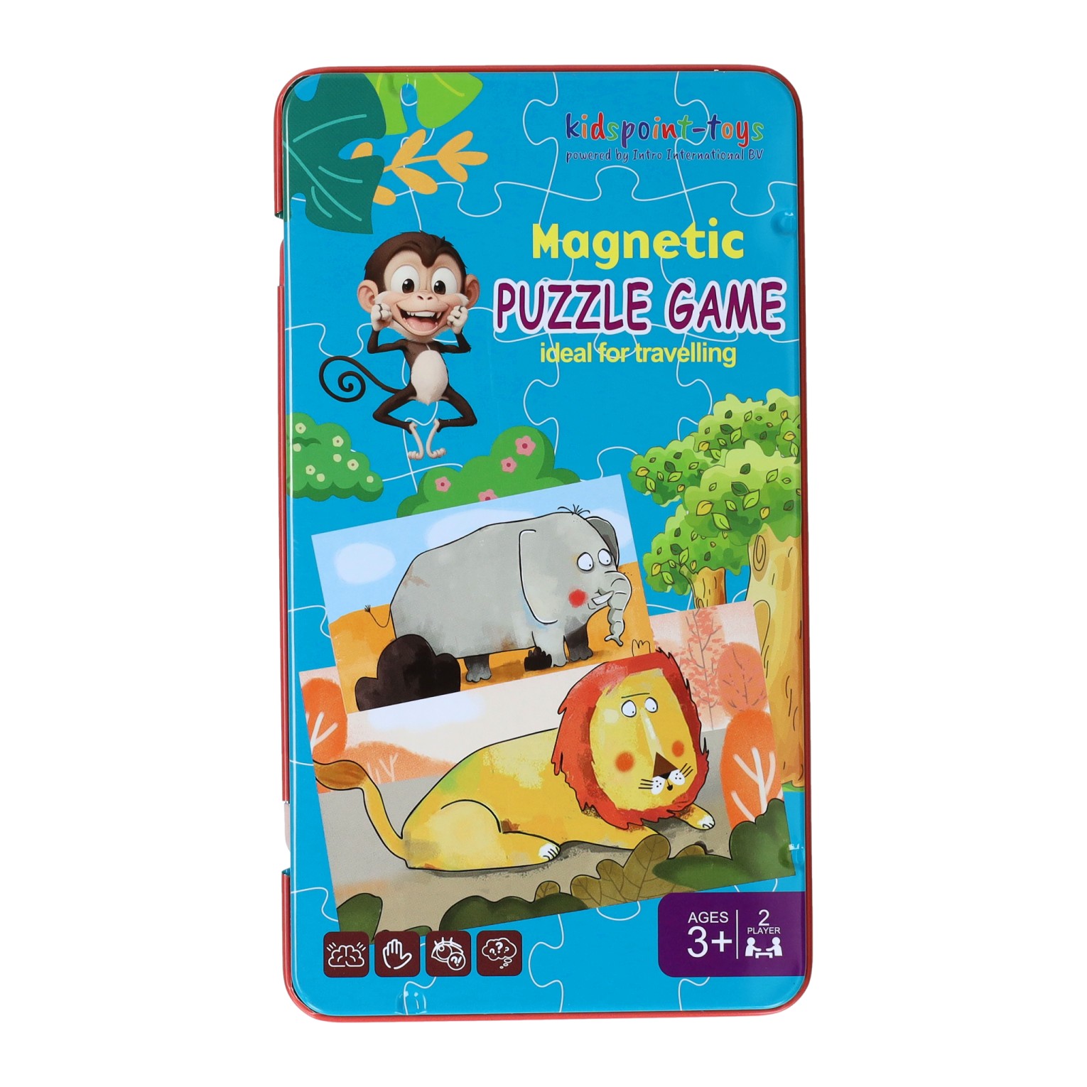Kidspoint-Toys - Magnetische Reisspel in Blik Dieren Puzzels