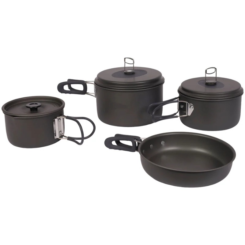 Campguru - Pannenset Geanodiseerd Aluminium 4-delig